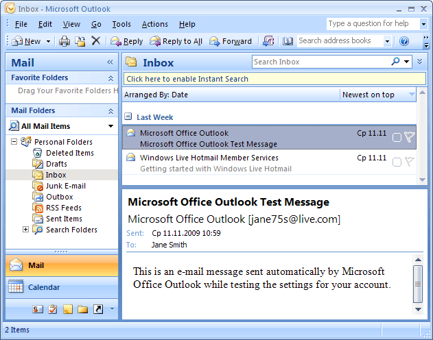 Bottom Layout in Outlook 2007