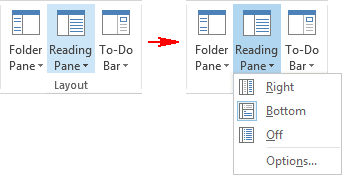 Layout in Outlook 2013