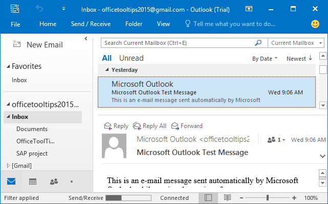 Bottom Layout in Outlook 2016