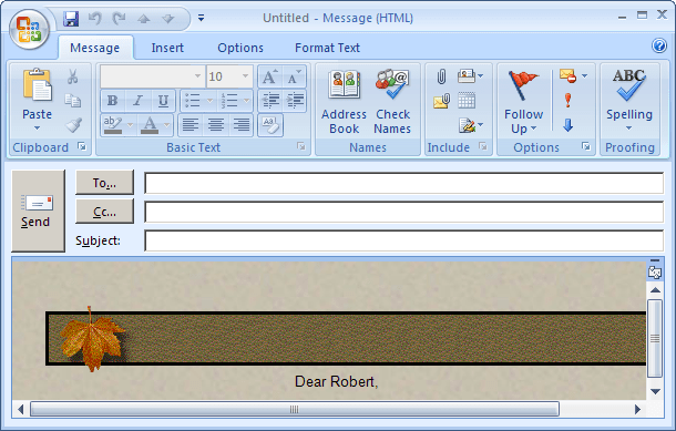 New Message in Outlook 2007