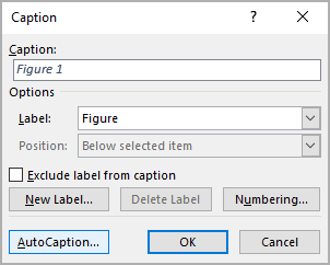 AutoCaption in Word 365