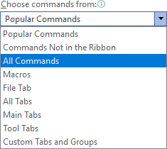 All commands in Word 365