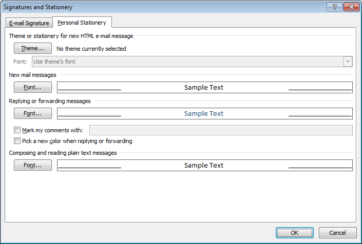 Signatures and Stationery in Outlook 2010