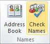 Check Names in Outlook 2010