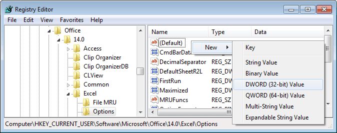 New in the Registry Editor