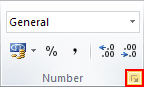 Number group in Excel 2010