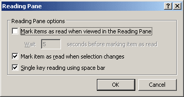 Reading Pane in Outlook 2007