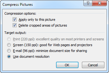Compress Picture in Word 2010