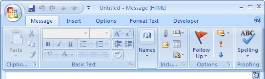 Display Minimized Ribbon in Outlook 2007