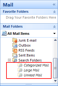 Search Folders in Outlook 2007