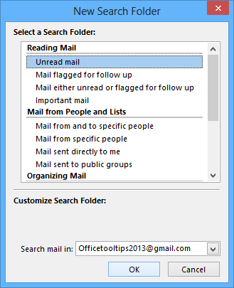 New Search Folders