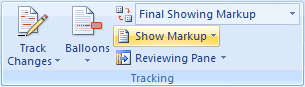 Tracking in Word 2007