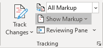 Tracking group in Word 365