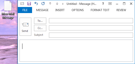 New message Outlook 2013