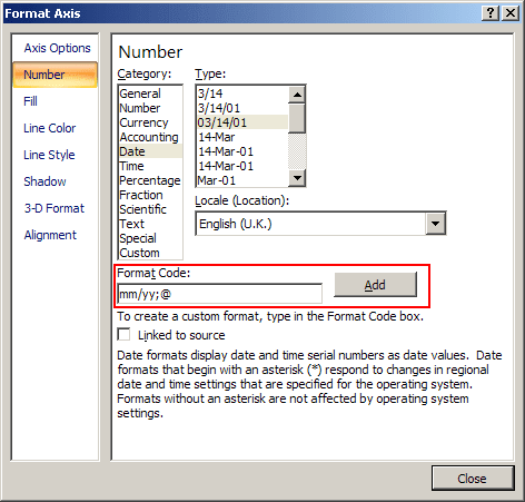 Add Format Code in Excel 2007