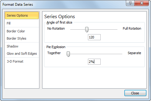 Format Data Series in Excel 2010