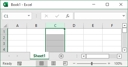 Select the entire column in Excel 365