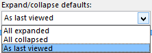Expand/Collapse Defaults in Outlook 2013