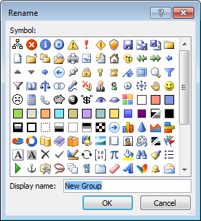 Rename the group in Outlook 2010