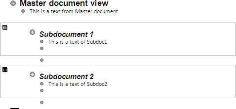 Master Document with subdocuments in Word 2010