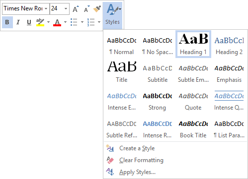 styles of Bibliography in Word 2013