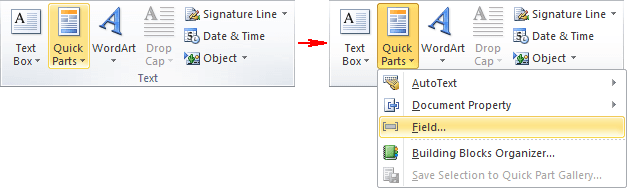 Text in Word 2010