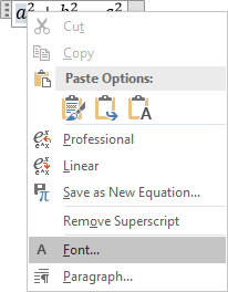 Font in Word 2016