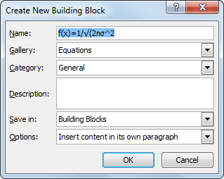 Create New Building Block in Word 2010