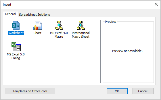 Insert Worksheet right-click popup in Excel 365