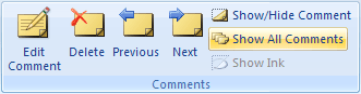 Comments in Excel 2007