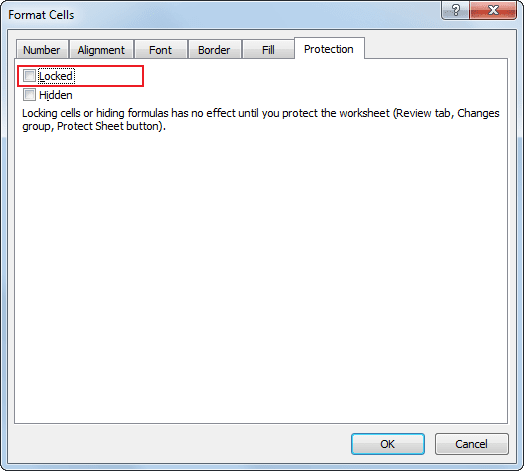 Protection in Excel 2010