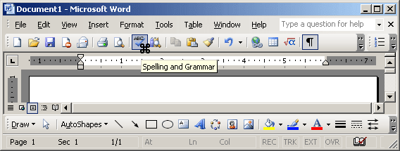 Toolbar with cursor in Word 2003