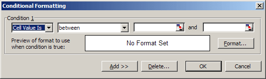conditional in Excel 2003
