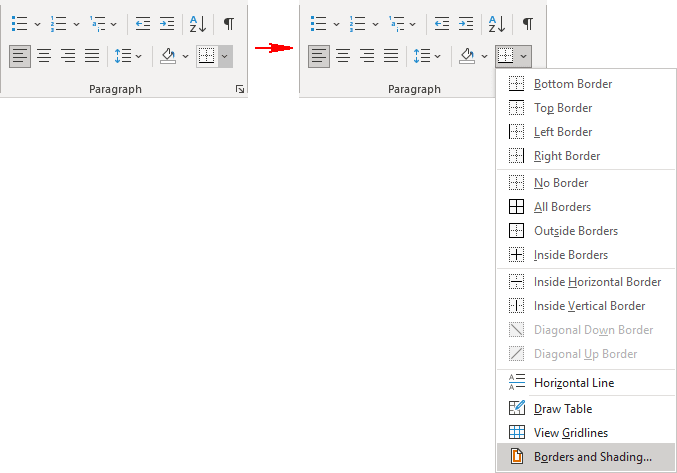 Borders and Shading in Word 365