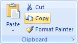 Clipboard Excel 2007