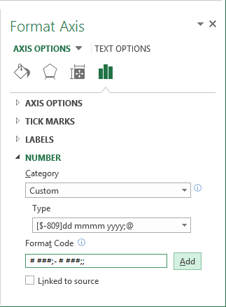 Format Axis Excel 2013