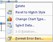 Format Error Bars popup