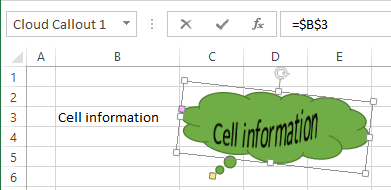 Shape with cell information Excel 2013