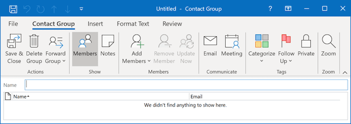 Contact Group in Outlook 365