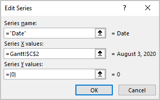 Edit Data Series in Excel 365