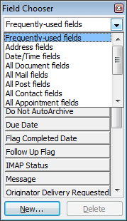 Field Chooser list-box in Outlook 2007