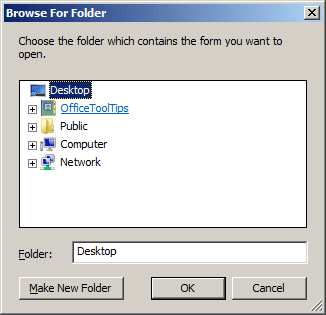 Browse For Folder in Outlook 2007