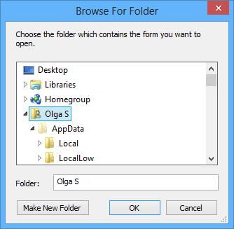 Browse For Folder in Outlook 2013