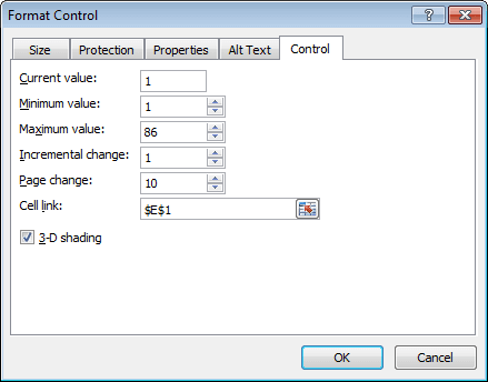 Format Control in Excel 2010