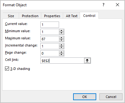 Format Control in Excel 365