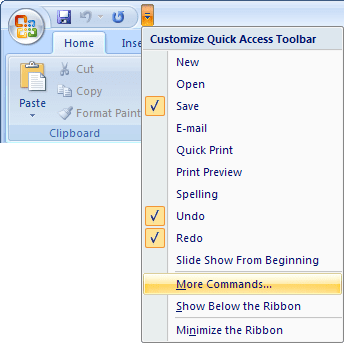 Quick Access PowerPoint 2007