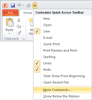 Quick Access PowerPoint 2010