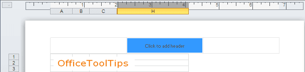 Click to add header in Excel 2010