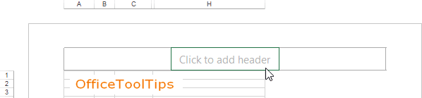 Click to add header in Excel 2013