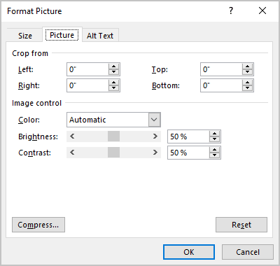 Format Picture in Excel 365